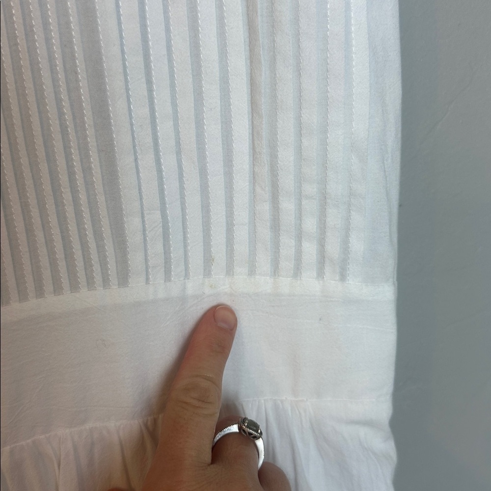 Pampelone White Perle Pleated Tiered Midi Dress L - Picture 10 of 11